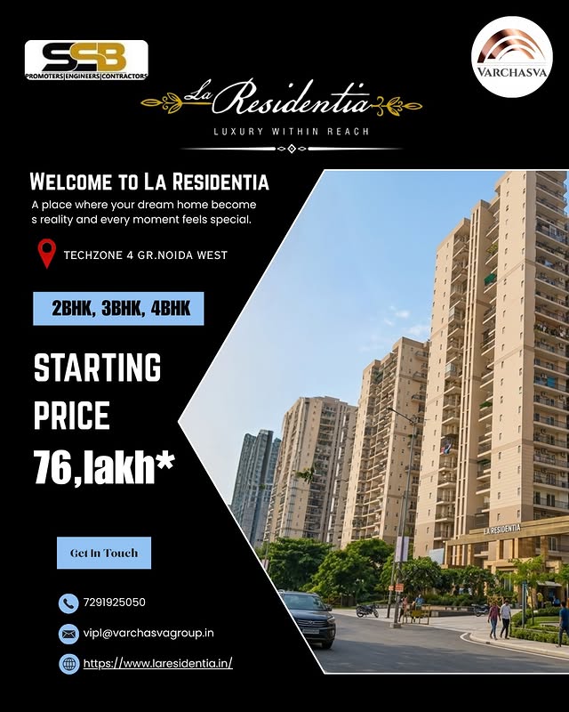 La Residentia luxury towers at Techzone IV Greater Noida West